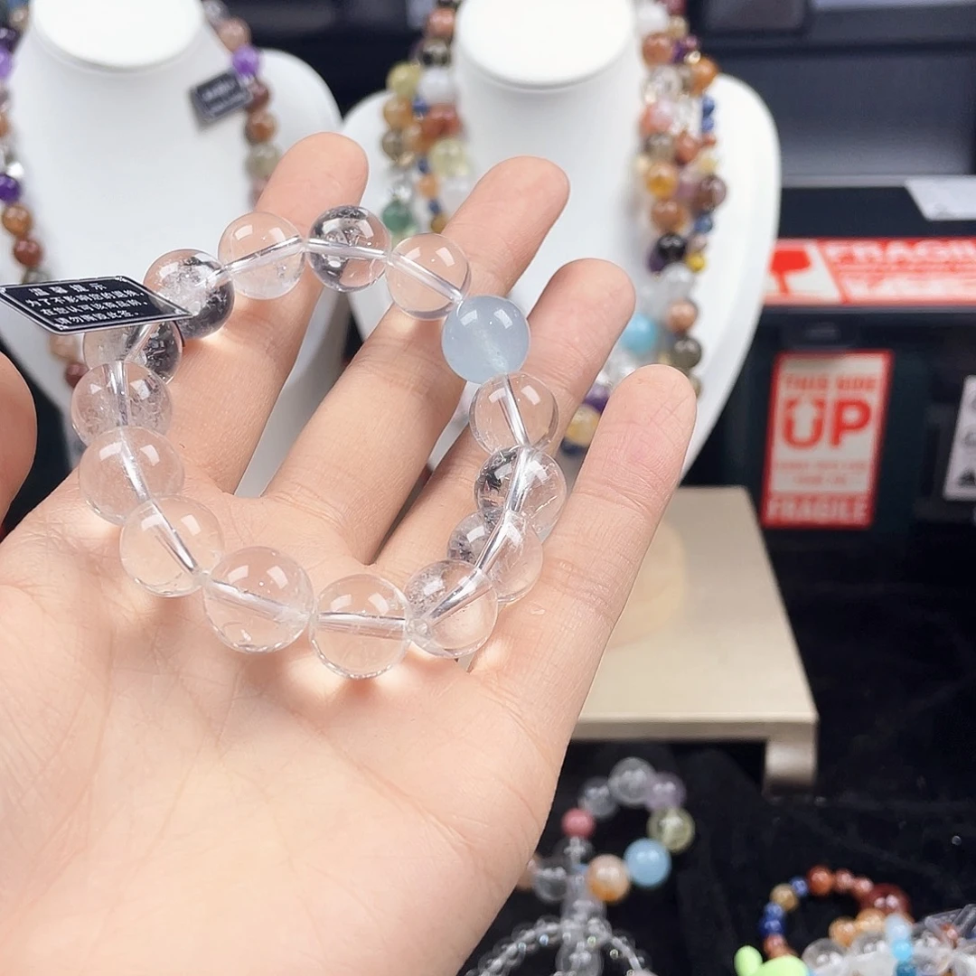 手链银S925镶嵌烟晶