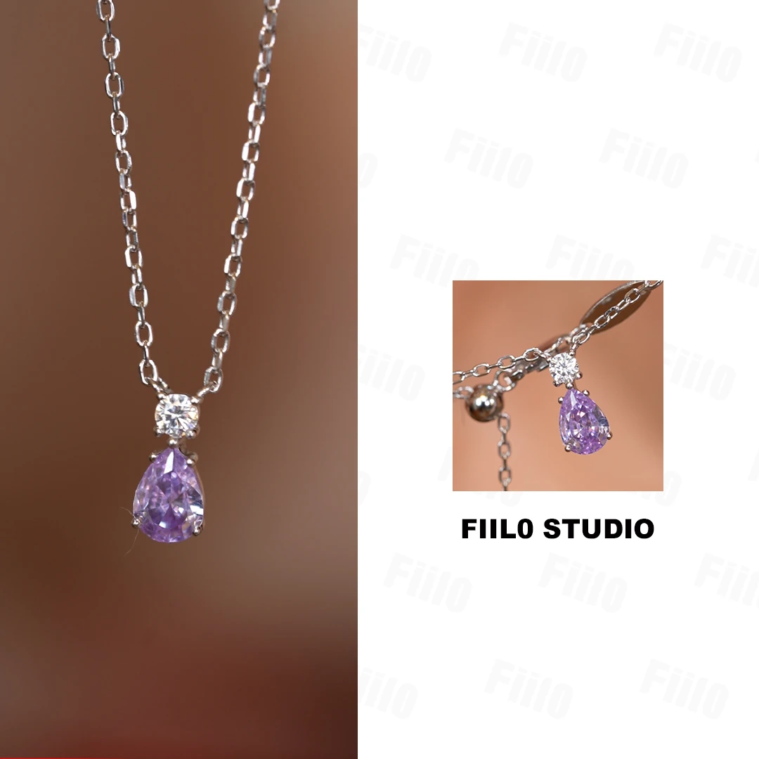 925银合成锆石银制品 【Fiilo菲洛】紫霞流光925银镀K金镶嵌首饰/61