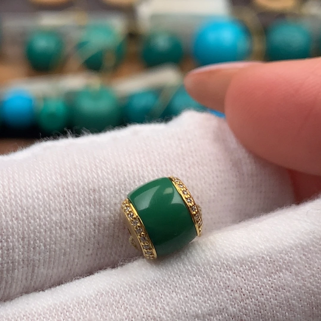 绿松石18K金镶嵌发饰