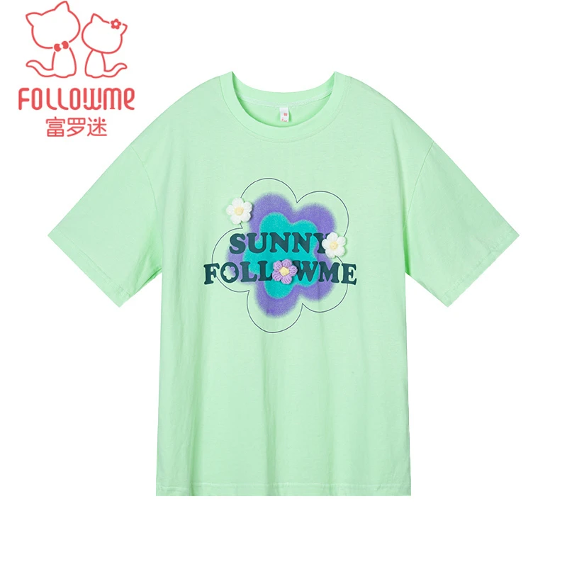 富罗迷女童短袖夏季t恤女装新款透气洋气时髦青少年半袖FD5B8057Z