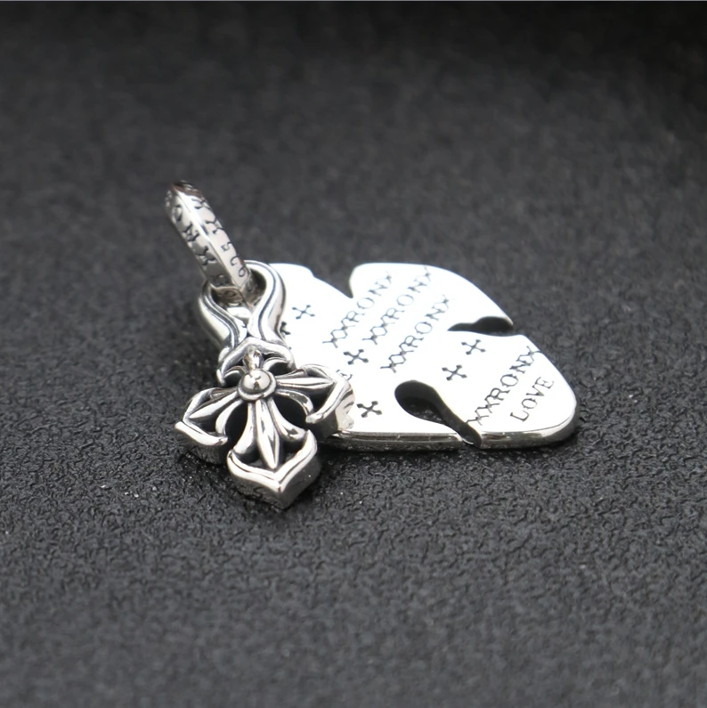 吊坠925银 双层十字吊坠 百搭项链流行挂坠