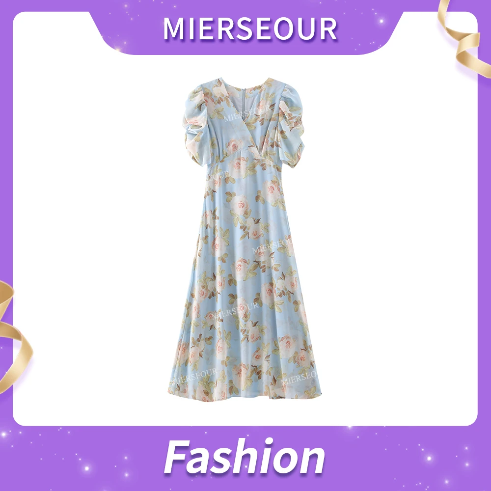 【花絮】温柔风印花大裙摆气质连衣裙1768