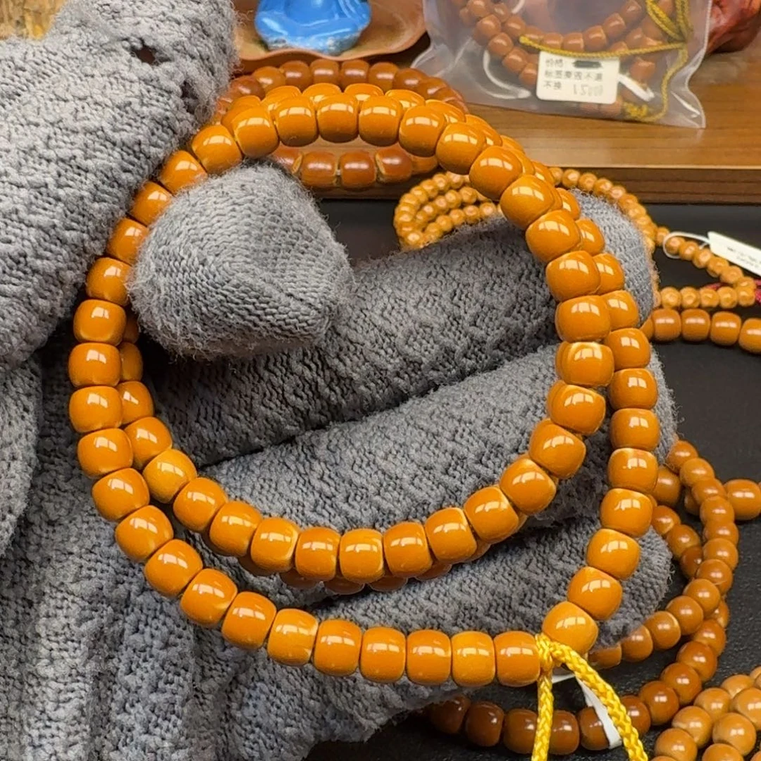 橄榄核手串/手链6.1微缩尺老挝核尖108微白