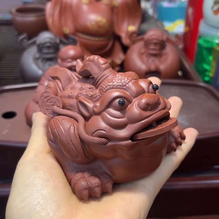 紫砂茶宠摆件金蟾