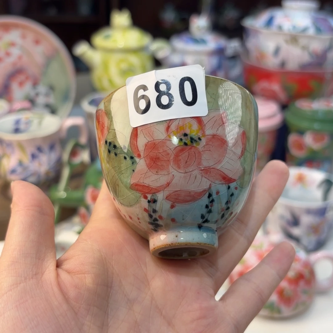 瓷片景德镇手绘高温釉下彩陶瓷茶具