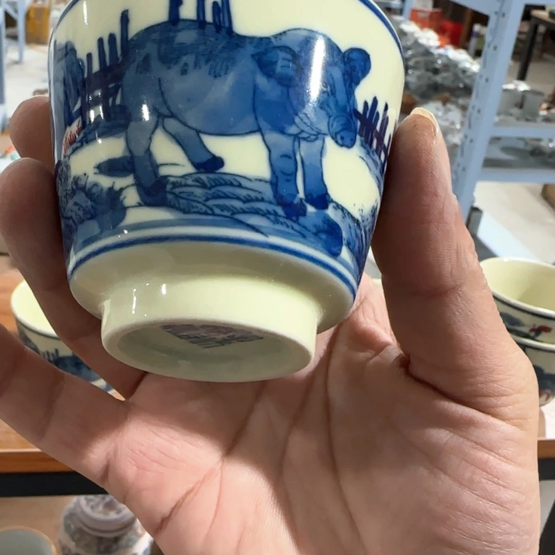 瓷片摆件手绘瓷器全部处理