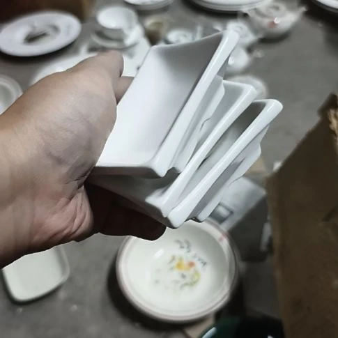 瓷片四厂炻器瓷高脚碟3个