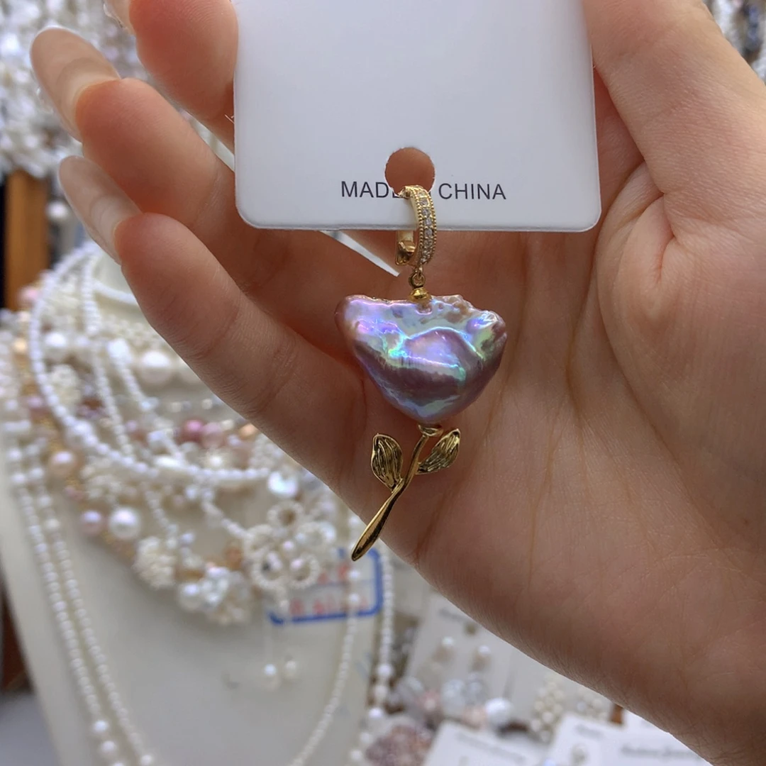 合金淡水珍珠耳饰项链