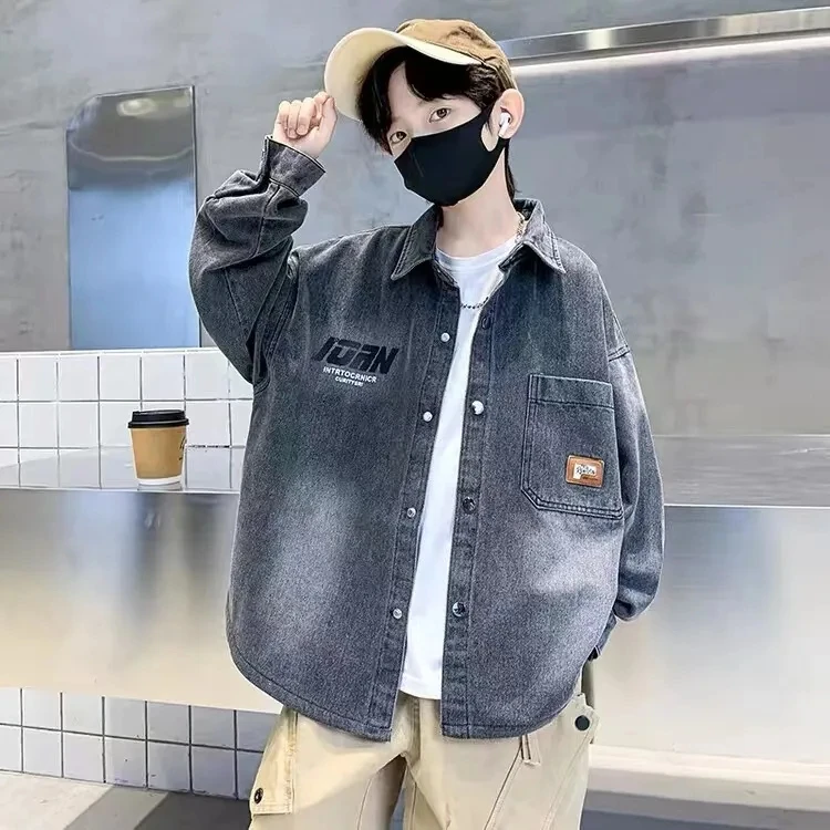 儿童装男童牛仔外套2025新款中大童春外套男孩时尚洋气酷炸街潮牌