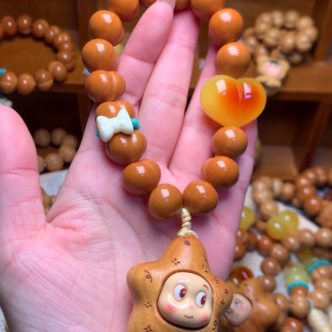 猴头核桃吊坠15玻璃底定制