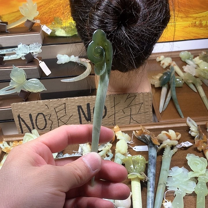 蛇纹石玉合金发饰