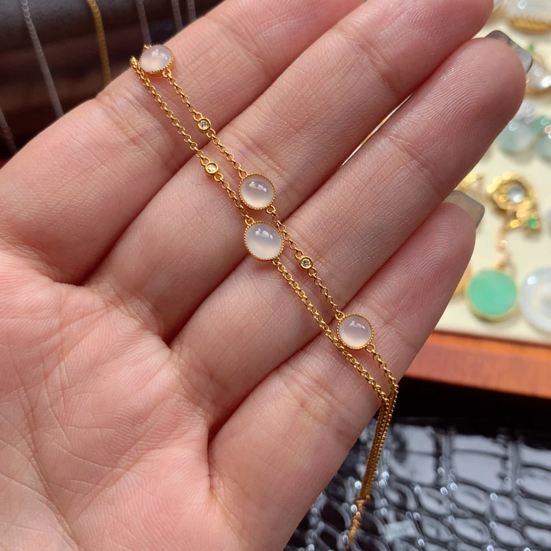 翡翠颈饰18K金镶嵌万**王翡翠