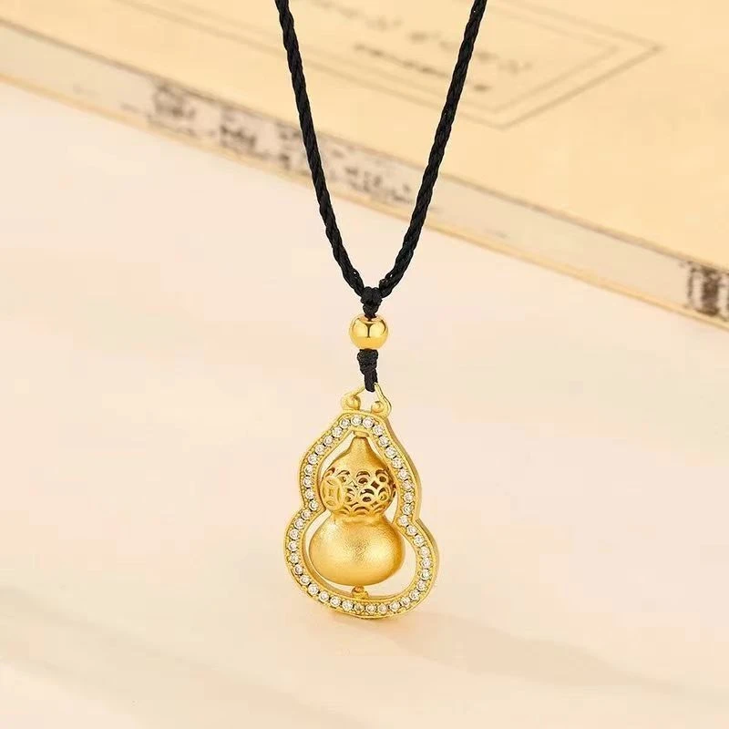 合金吊坠 葫芦镶钻古法旋转双面葫芦