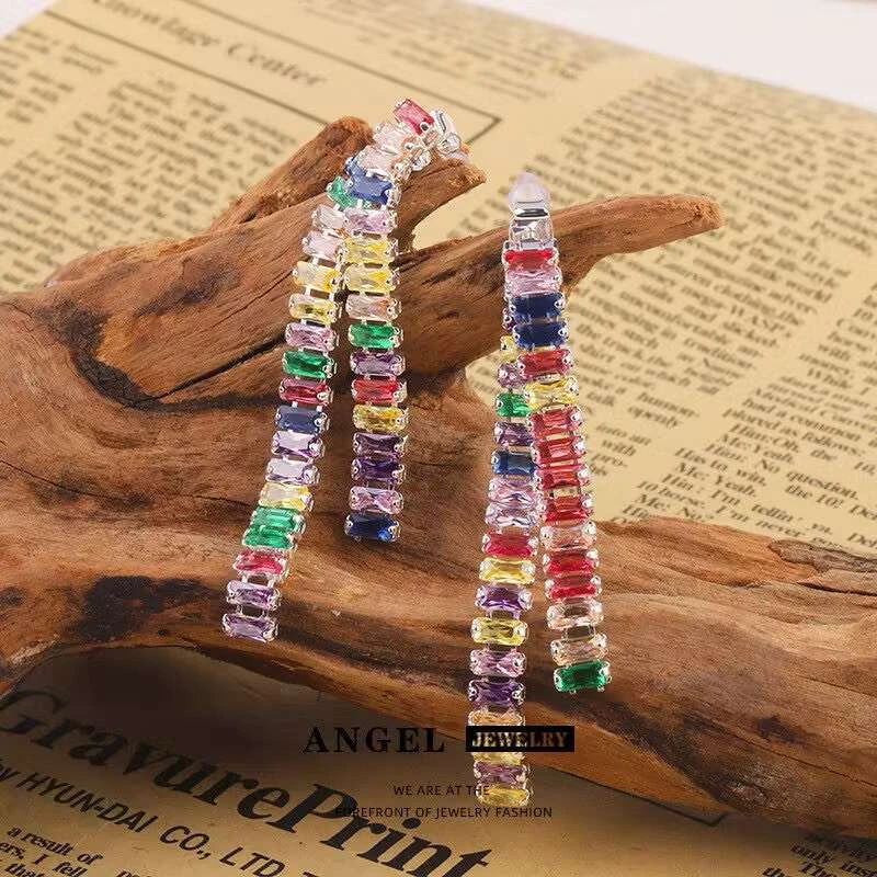 铜合金耳饰 《货号1865》轻奢时尚彩流苏耳环