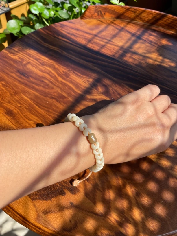 手作孤品｜棕榈籽（金佛草）单圈手串 纯手工打磨