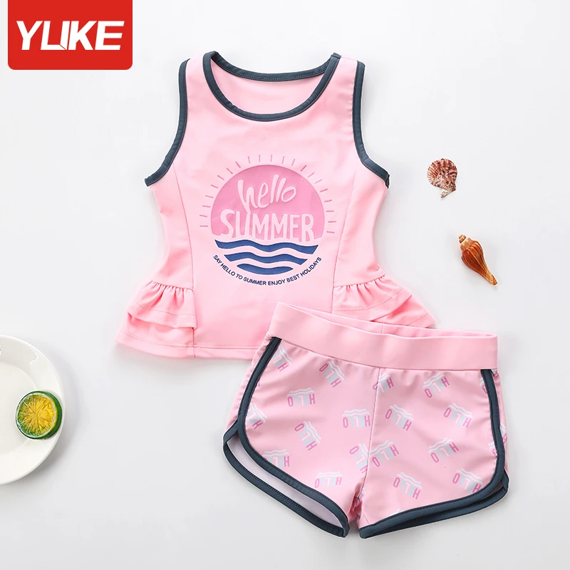 儿童泳衣女童夏新款小中大童宝宝分体温泉游女童游泳衣夏季女孩款