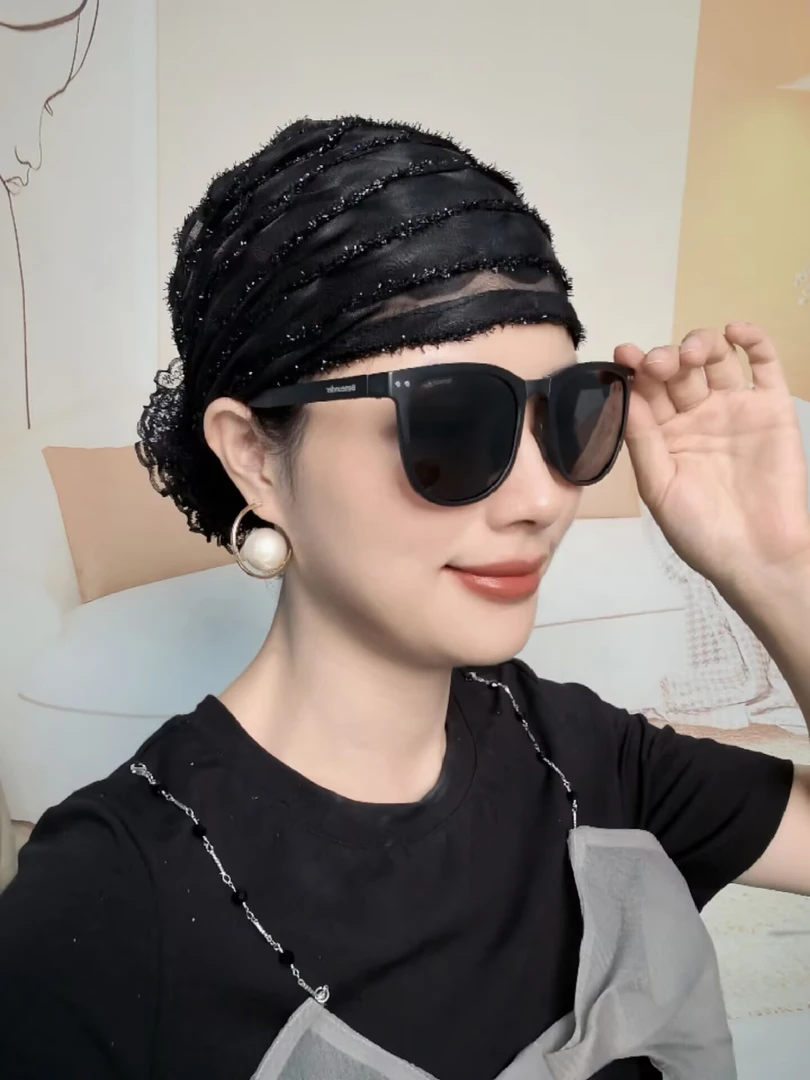 亮丝遮白发帽洋气百搭