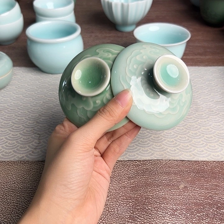 龙泉云间青瓷小米茶器