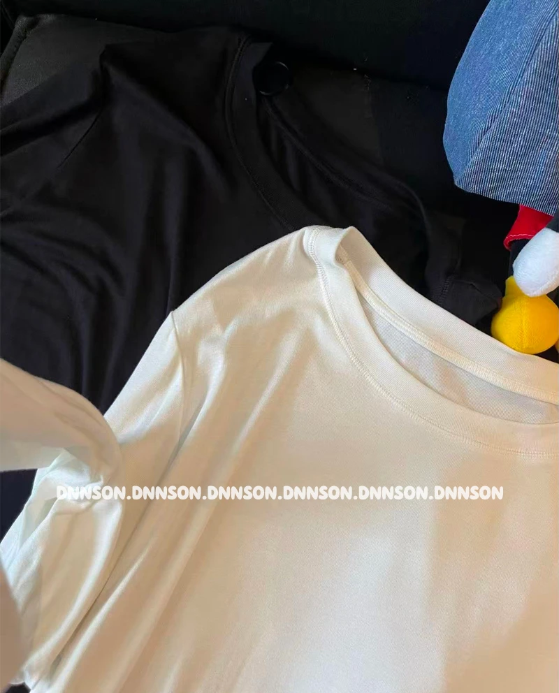 【大妮妮】大码随心搭纯色长袖圆领T恤2025新款秋季打底上衣