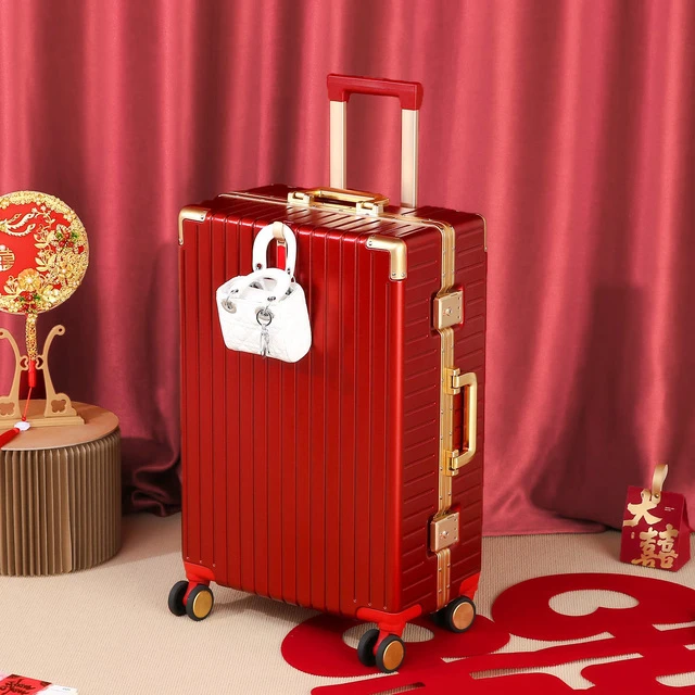 行李箱结婚陪嫁箱红色旅行箱婚庆新娘密码2025新款婚礼26寸拉杆箱