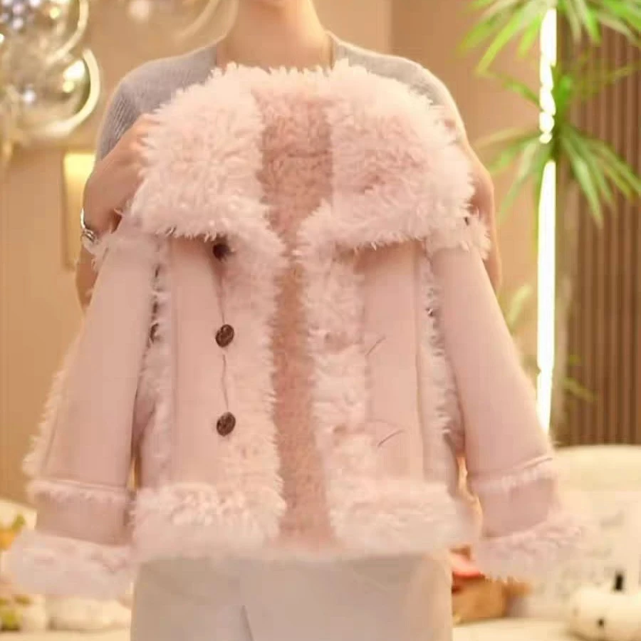 女童冬季仿皮草皮毛一体两面穿外套A4-14以直播间实物为准