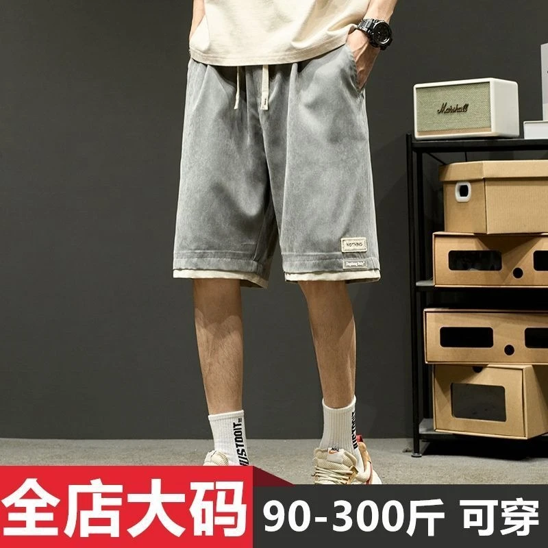 透气五分裤休闲裤显瘦宽松休闲篮球裤运动宽松夏季五分胖子中裤男