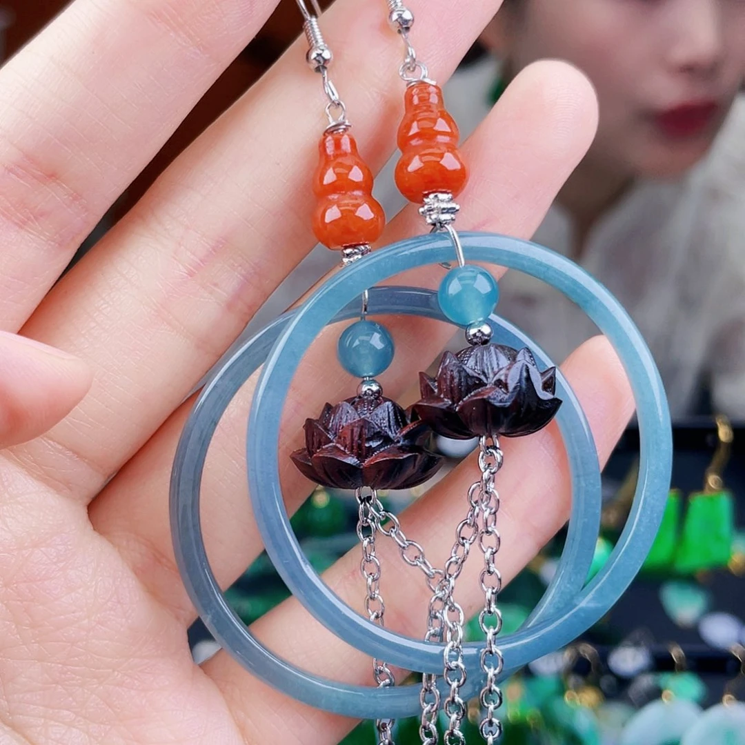 翡翠未镶嵌耳饰饰品