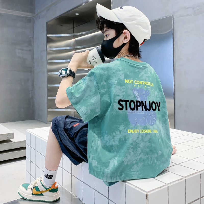 【贝尔熊】纯棉童装男童短袖t恤夏季新款儿童宝宝半袖上衣中大童潮T