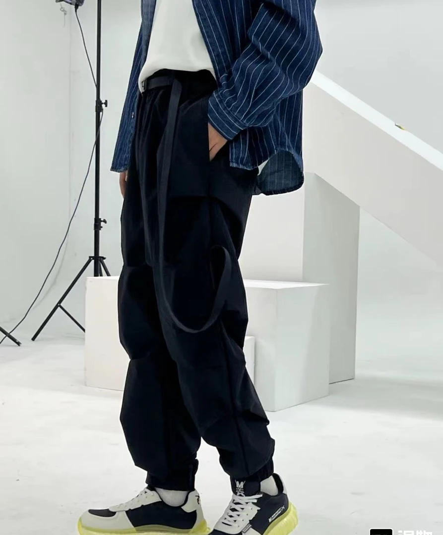 G01-10603-MIN（加绒）纯色时尚裤腰设计潮流百搭伞兵休闲裤