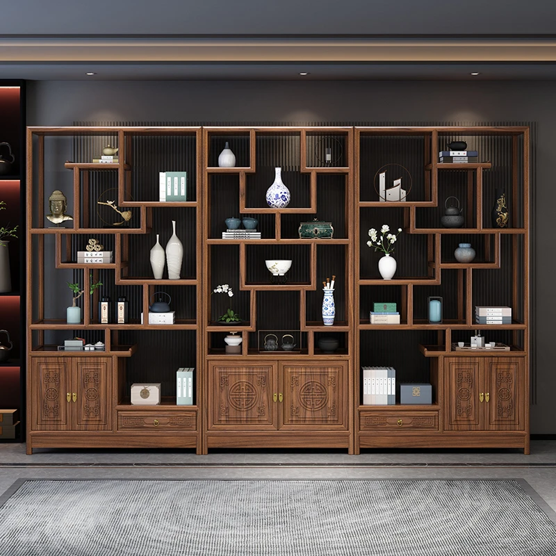 AAAAAAA博古架置物架储物柜客厅隔断展示柜新中式风格居家好物