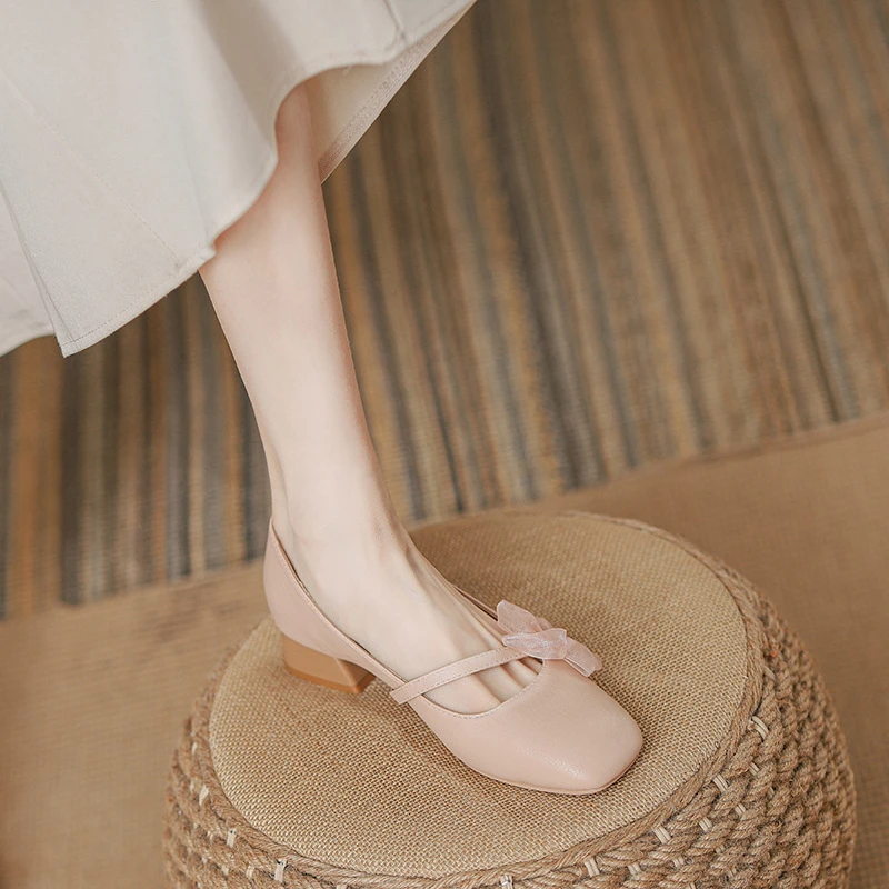 低跟单鞋女2025夏季新款复古旗袍鞋浅口小香风一字扣玛丽珍鞋子