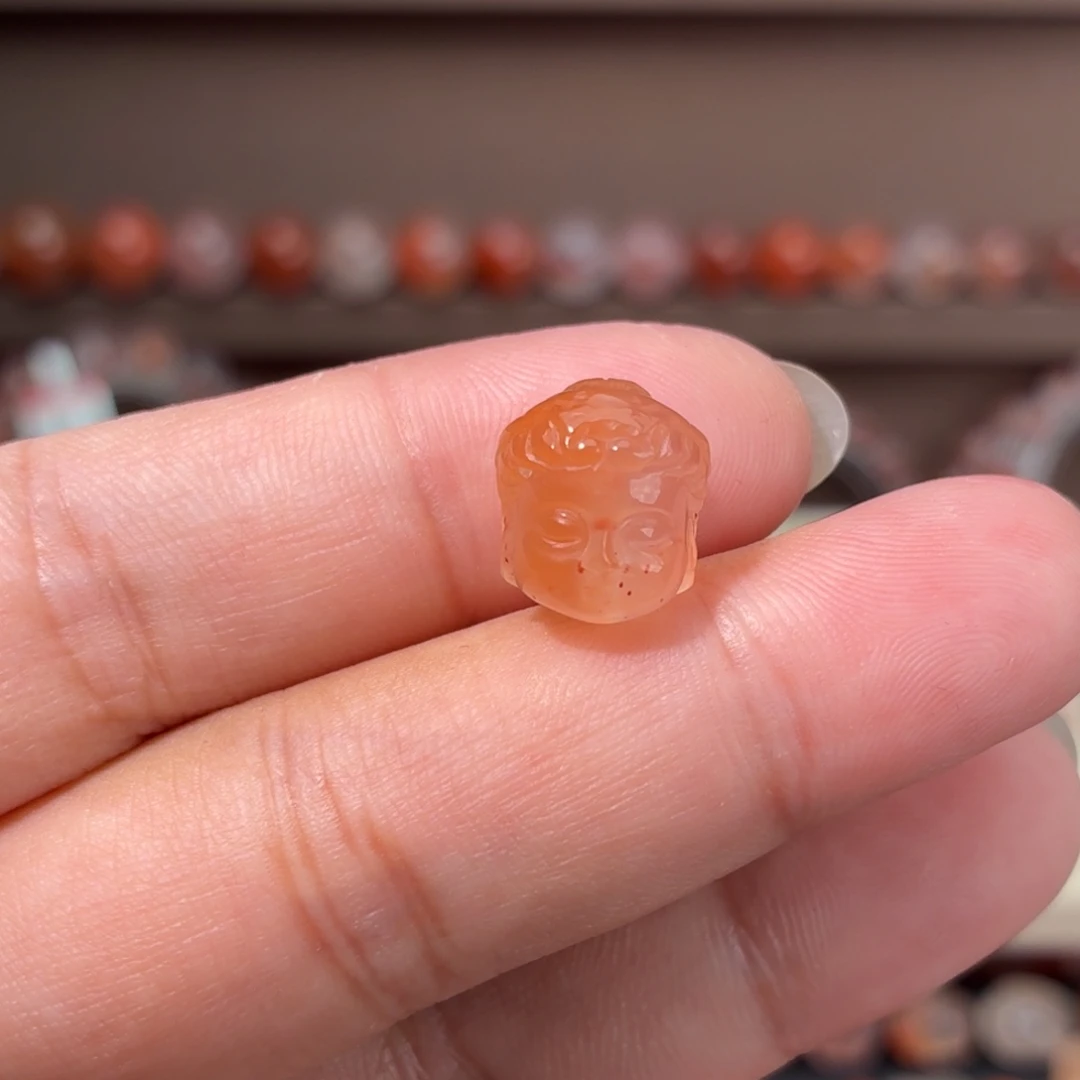 未镶嵌川料南红玛瑙通孔观音头