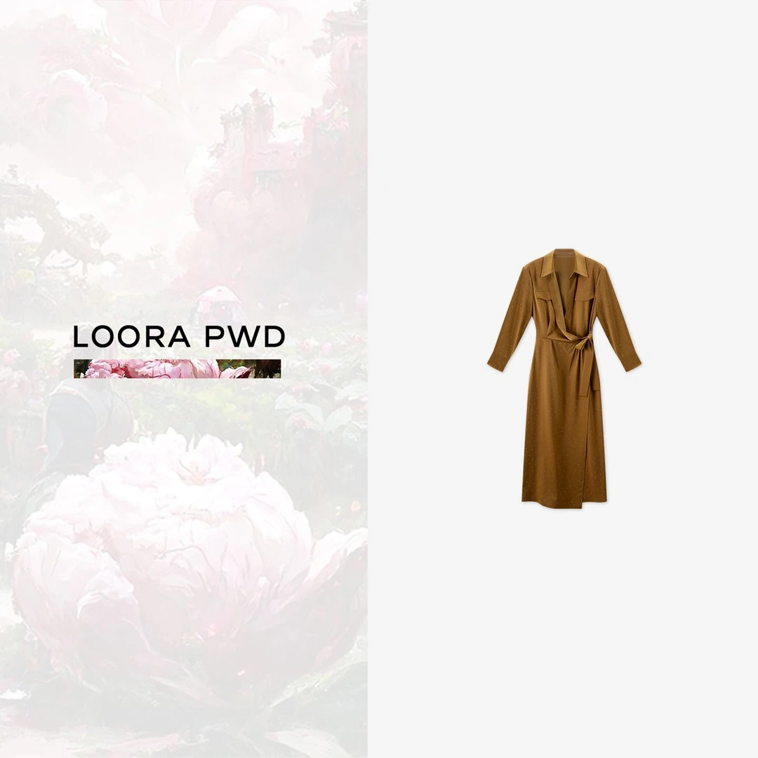 LOORAPWD/罗拉密码 宽松轻奢时尚收腰中长款连衣裙24CJAC0036N