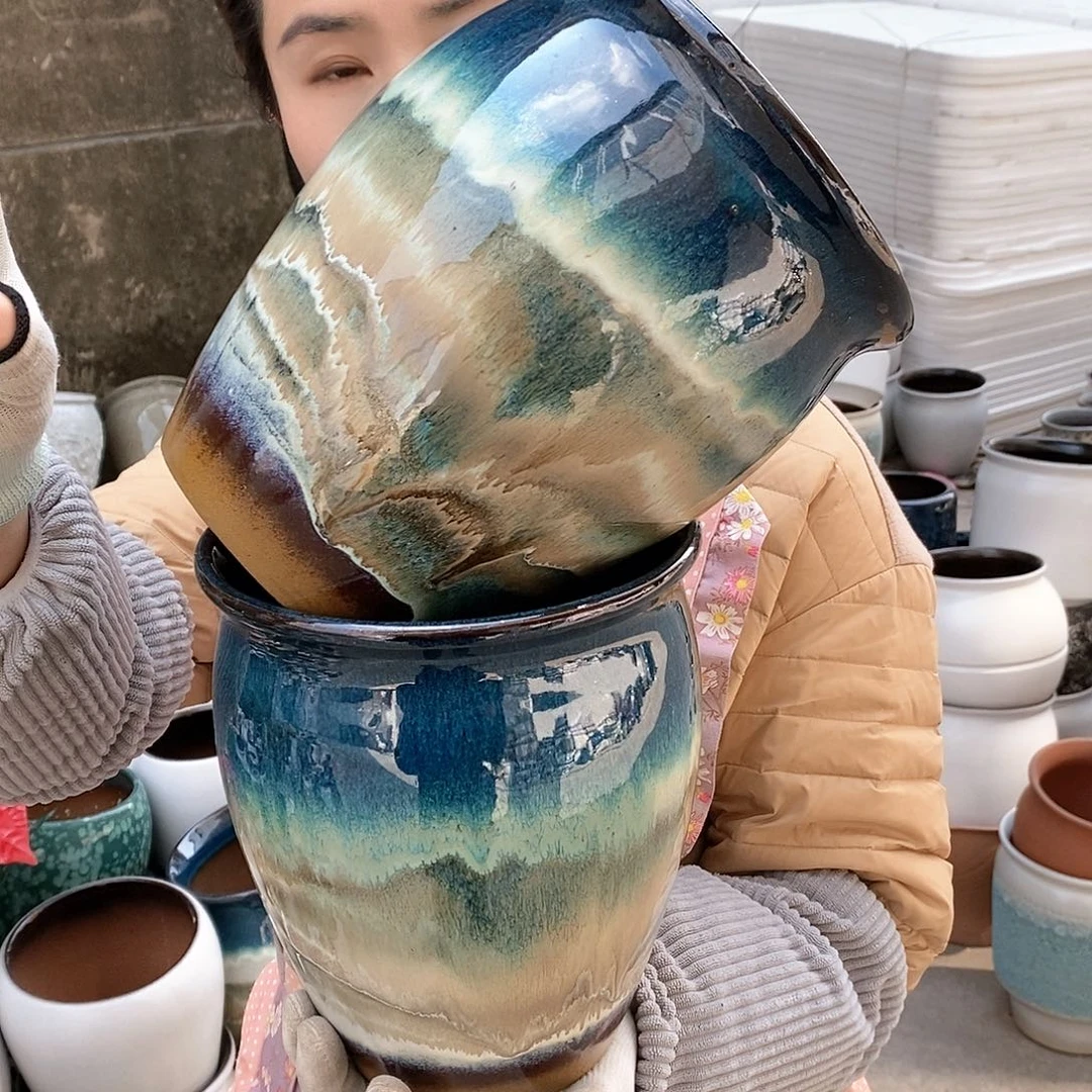 紫砂花盆正品口18高22