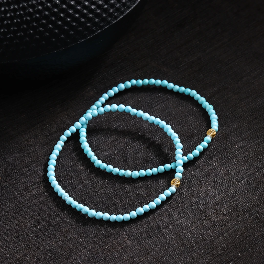 【举石臻选】TA0720-3793-403绿松石手串18K（一件/多样性发/约3mm）K