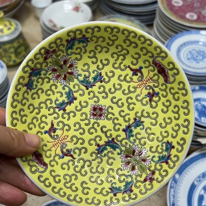 瓷盘景德镇陶瓷粉彩盘14公分