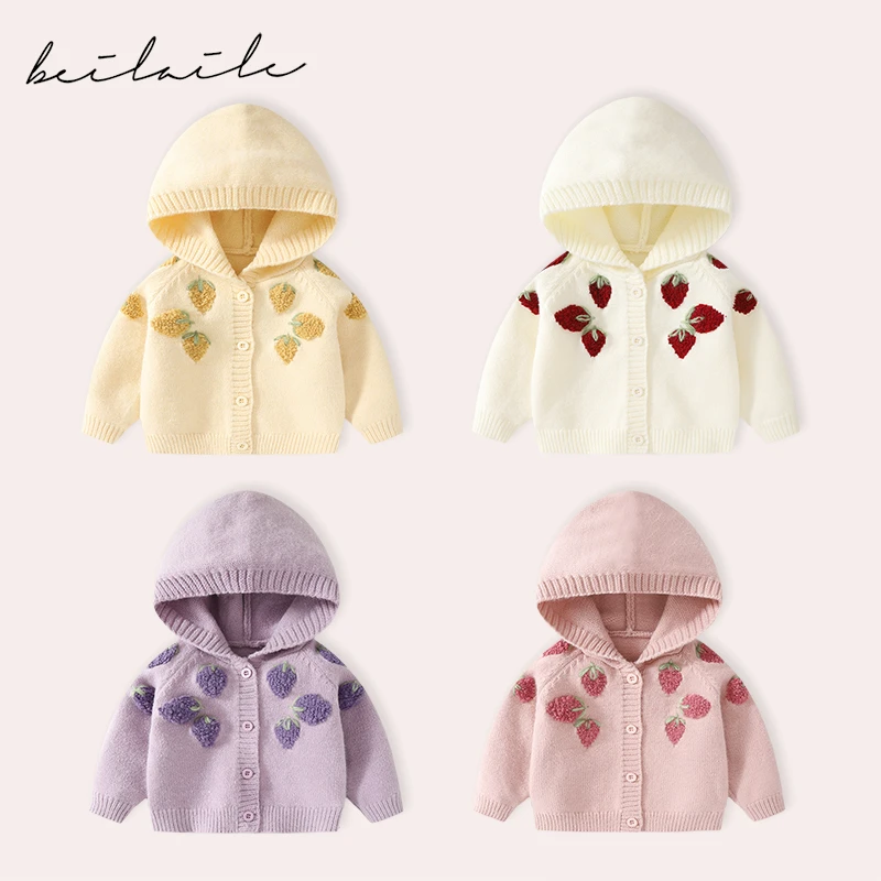 【戴帽刺绣图案毛衣 小乐妈咪】男童女宝宝春装秋冬季毛衣K29