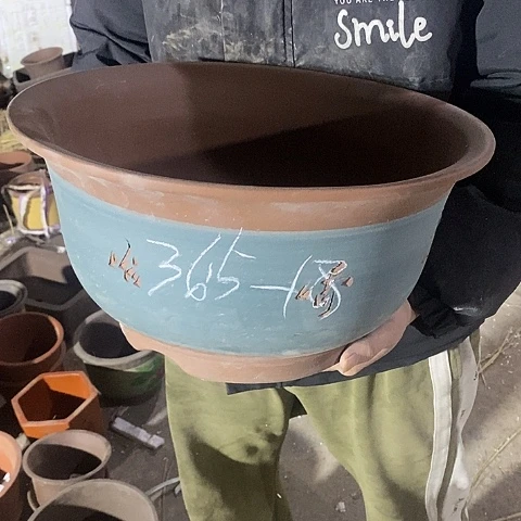 紫砂宜兴紫砂花盆，