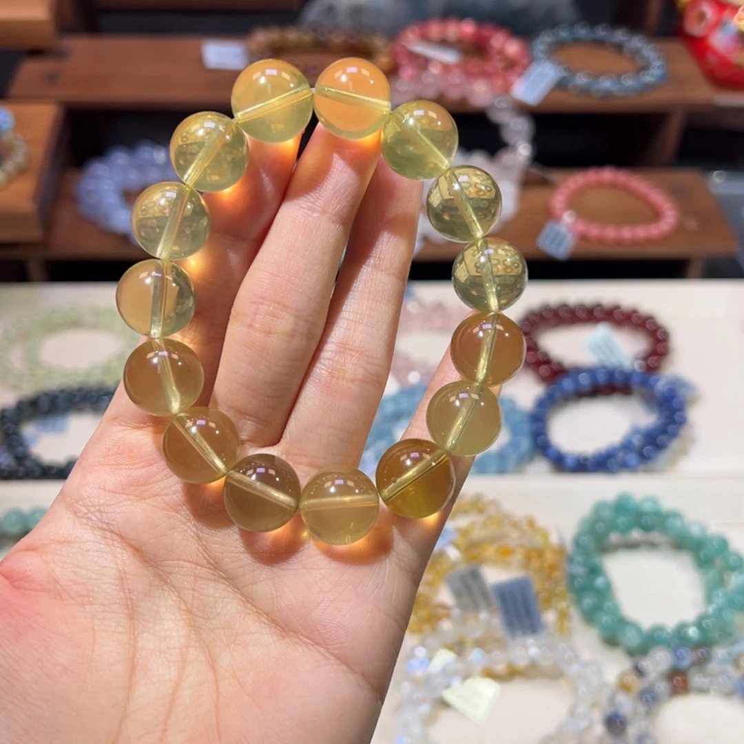 水晶未镶嵌手串14m赞比亚黄水晶