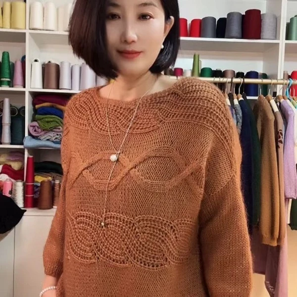 鲸落一字领毛衣教程