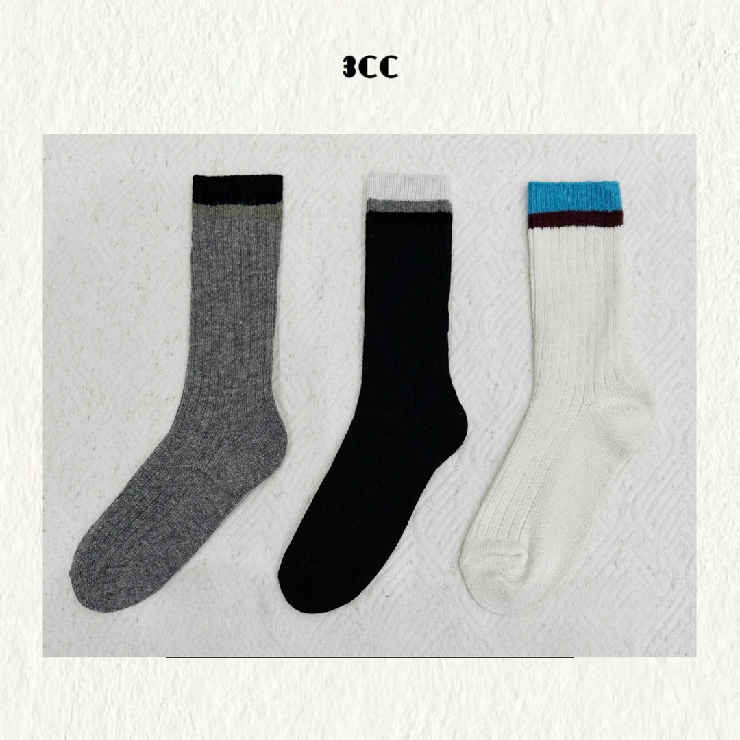 3CC【见面礼必买袜】含羊毛中筒袜三色礼盒袜60364