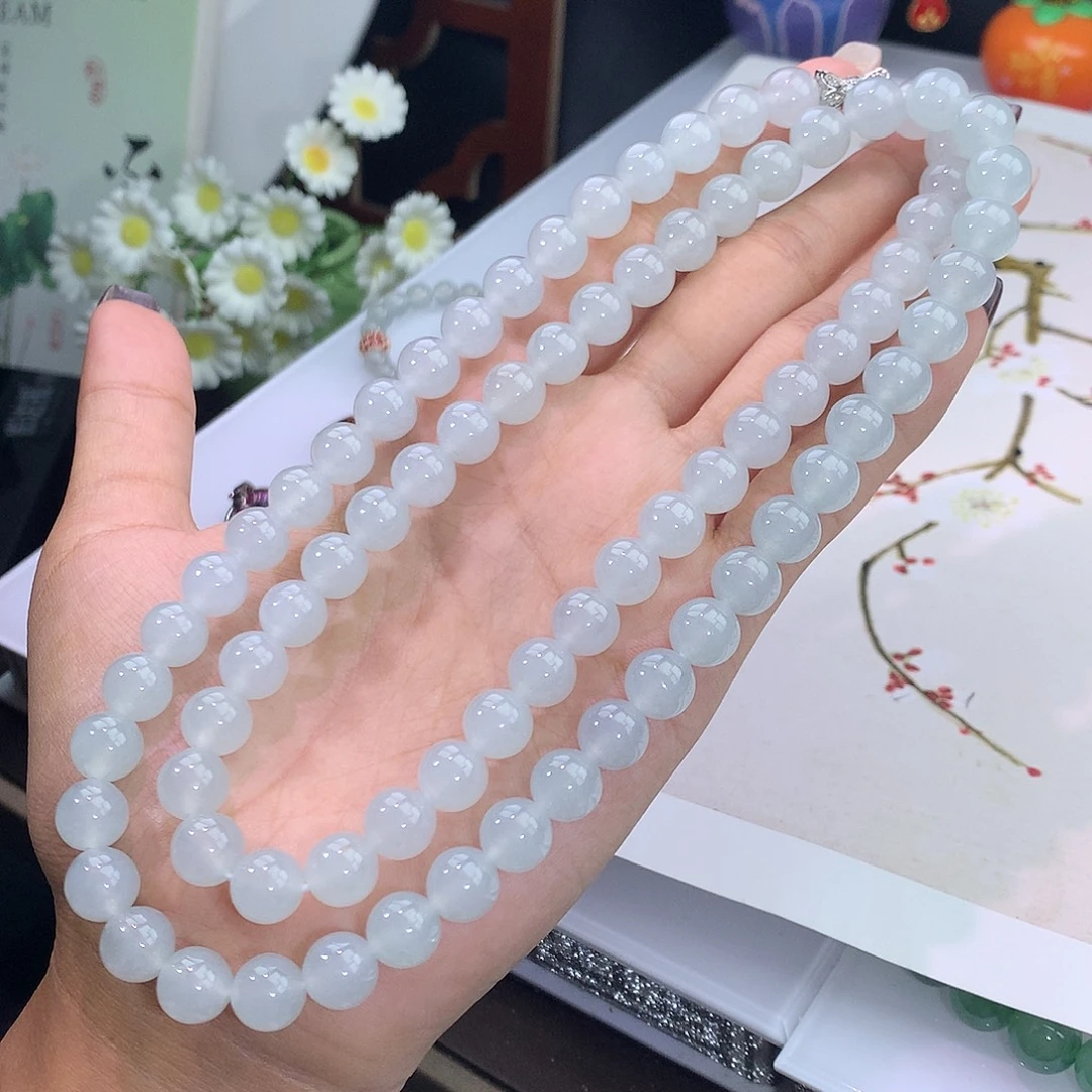 翡翠未镶嵌手链冰晴水项链
