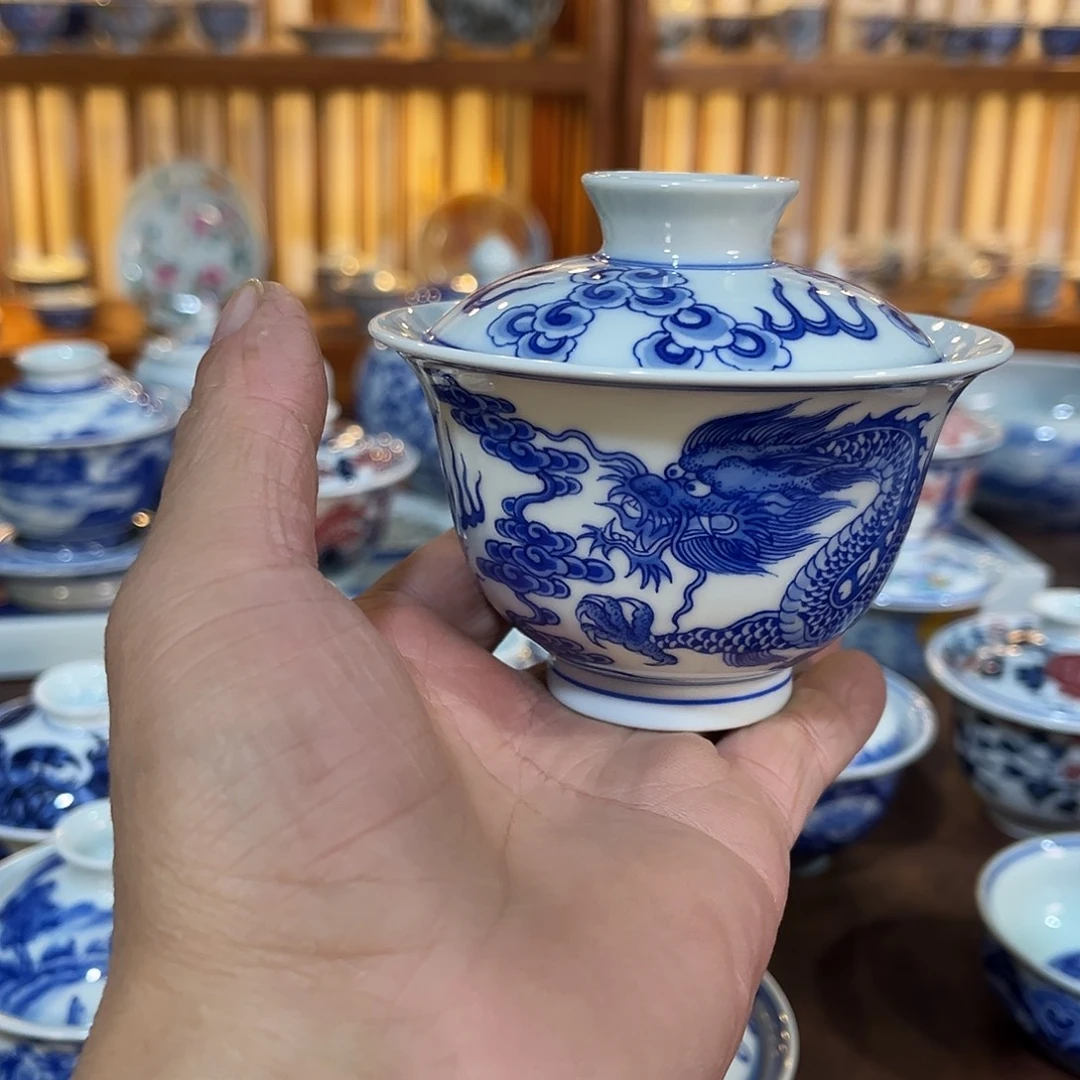 錡镇堂手工手绘盖碗