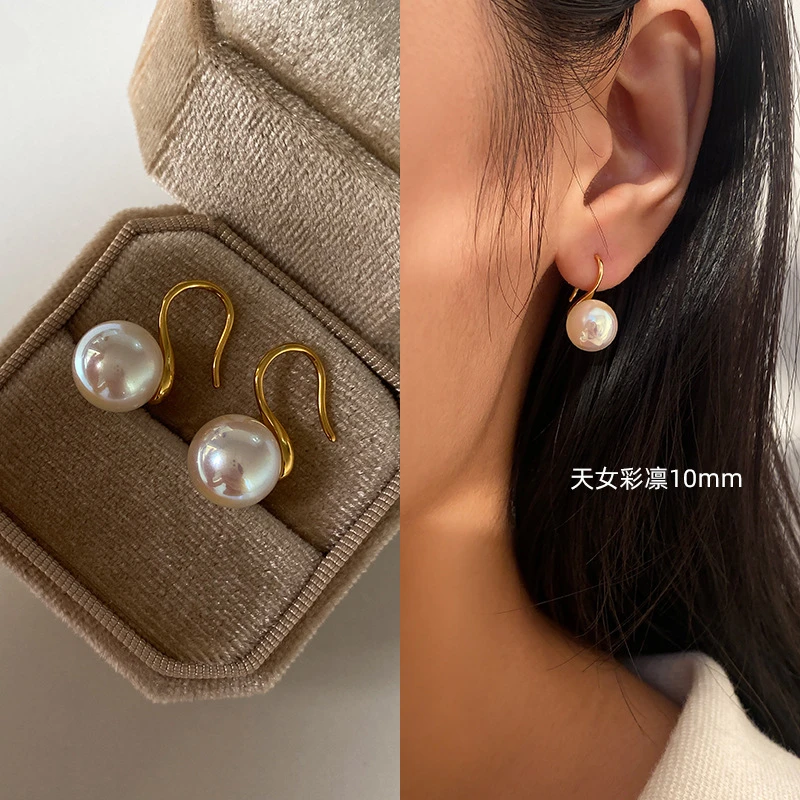 纯银耳环女925银高端珍珠耳饰耳钉女高级感耳坠高跟鞋小灯泡耳钩