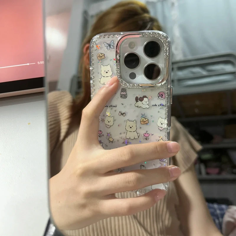 BANCA镭射闪钻西高地适用iPhone16promax手机壳15PRO新款14/13/12