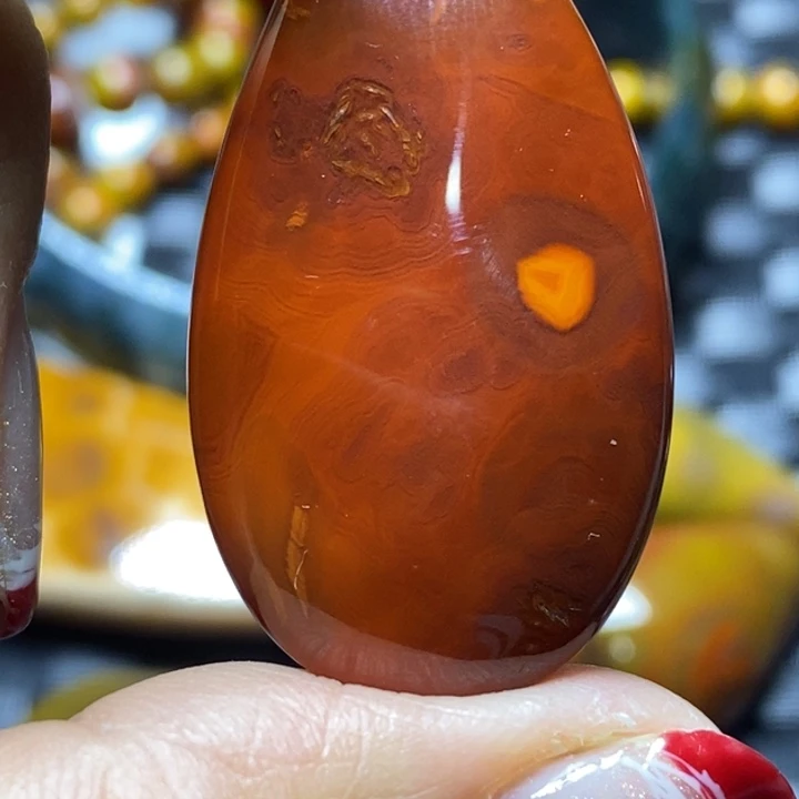 玛瑙/玉髓颈饰足银镀金镶嵌奋*