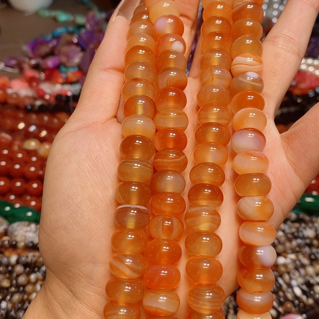 玛瑙/玉髓散珠12mm盐源玛瑙算盘