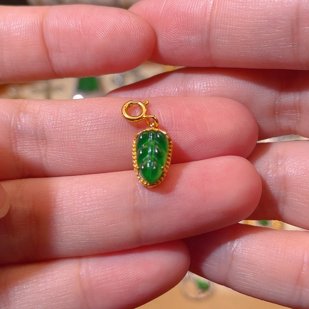 吊坠(不含链)银S925镶嵌翡翠