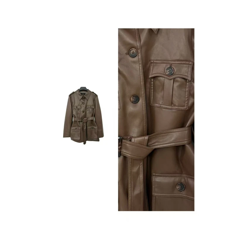 【拿铁艺术】秋冬常规款中长款皮衣外套