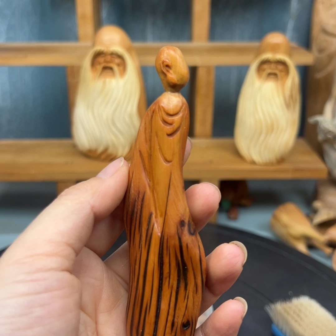 木半**义崖柏木摆件手把件
